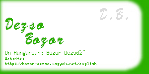 dezso bozor business card